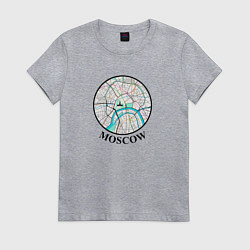 Футболка хлопковая женская Moscow center, цвет: меланж