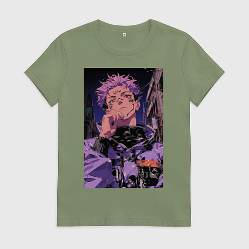 Женская футболка Магическая битва Юдзи Итадори токио / Авокадо – фото 1