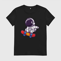 Женская футболка Скейтер космонавт