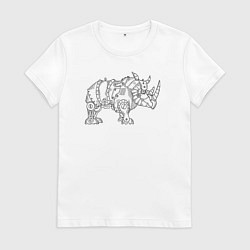 Женская футболка Механический носорог