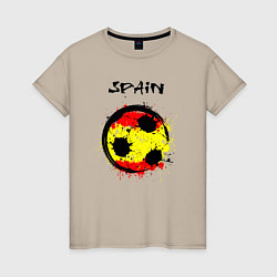 Футболка хлопковая женская Football Spain, цвет: миндальный