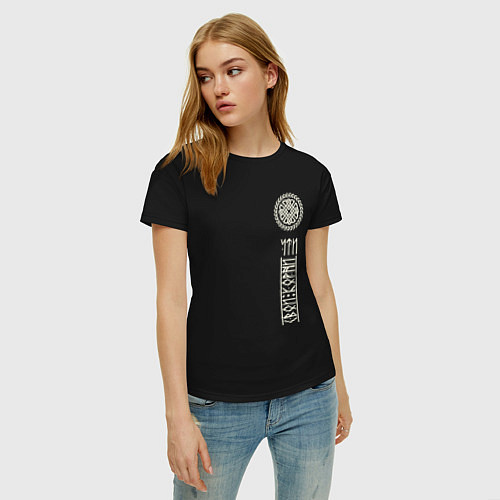 Женская футболка Славянство - чти свои корни / Черный – фото 3