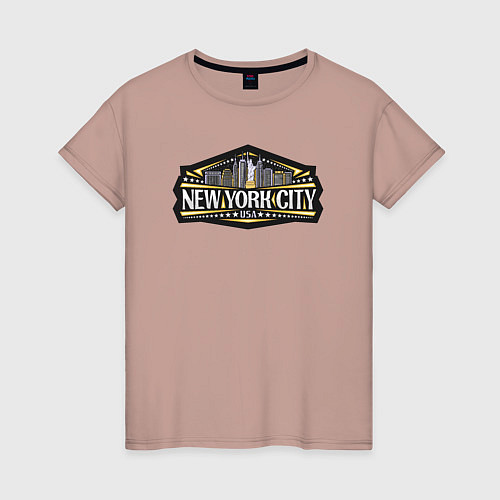Женская футболка USA Ney York city / Пыльно-розовый – фото 1