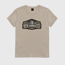 Футболка хлопковая женская USA Ney York city, цвет: миндальный