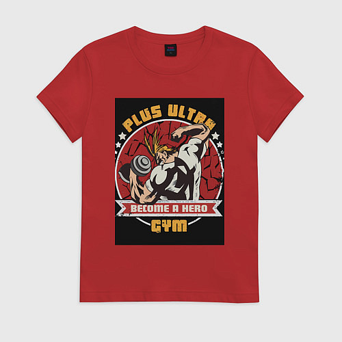 Женская футболка Моя геройская академия Всемогущий зал / Красный – фото 1