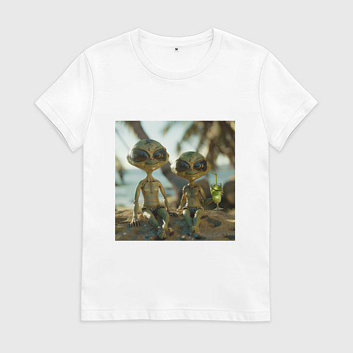 Женская футболка Пришельцы на релаксе / Белый – фото 1