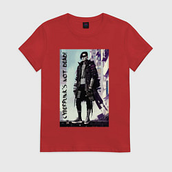 Женская футболка Cyberpunks not dead - motto ai art