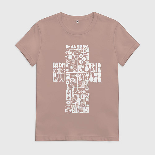 Женская футболка Depeche mode - logo, symbolism / Пыльно-розовый – фото 1