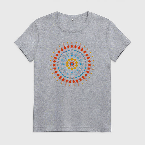 Женская футболка Цветочно-кружевная мандала / Меланж – фото 1