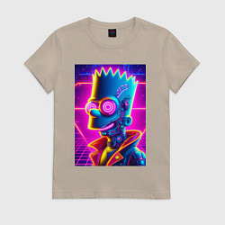 Женская футболка Биоробот Барт - неоновое свечение