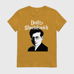 Женская футболка Дмитрий Шостакович с портретом