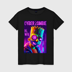 Женская футболка Bart Simpson cyber zombie - halloween ai art