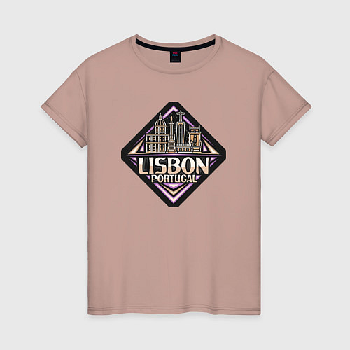 Женская футболка Лиссабон - Португалия / Пыльно-розовый – фото 1