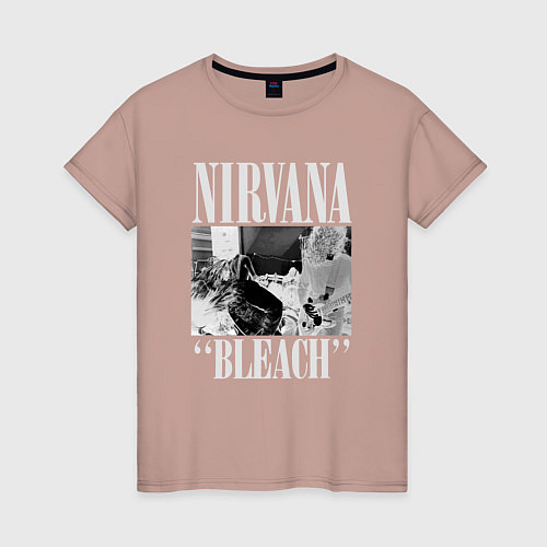 Женская футболка Nirvana bleach black album / Пыльно-розовый – фото 1