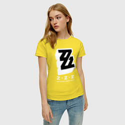 Футболка хлопковая женская Zenless zone zero лого, цвет: желтый — фото 2