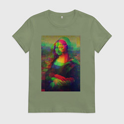 Женская футболка Мона Лиза с глюками