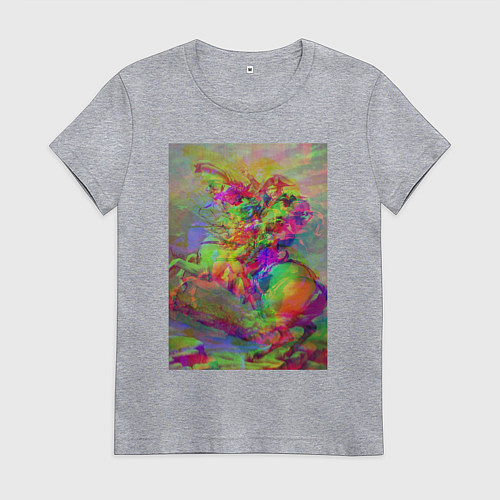 Женская футболка Бонапарт на перевале Сен-Бернар с глюками / Меланж – фото 1