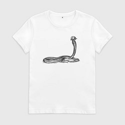 Женская футболка Кобра в новогодней шапке