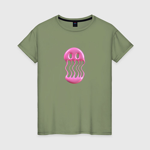 Женская футболка Тающий розовый смайл / Авокадо – фото 1