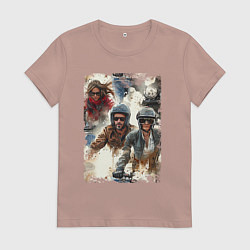 Женская футболка Мотокросс -акварель