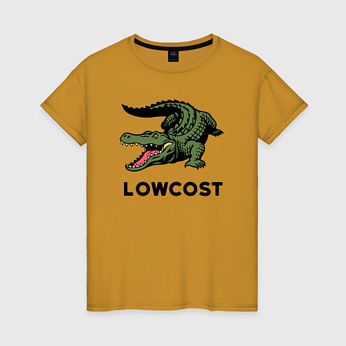 Женская футболка Крокодил - антибренд / Горчичный – фото 1
