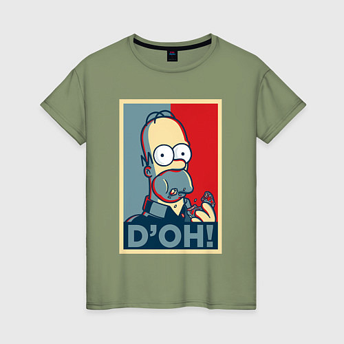 Женская футболка Homer with donut / Авокадо – фото 1
