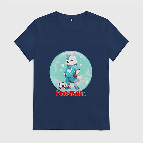 Женская футболка Забавный гордый футболист / Тёмно-синий – фото 1