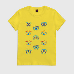 Женская футболка Глаза с ресницами узор