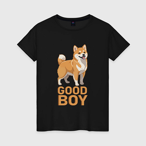 Женская футболка Собака акита-ину / Черный – фото 1