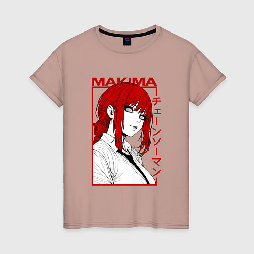 Женская футболка Макима аниме / Пыльно-розовый – фото 1