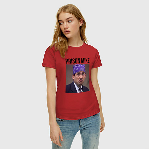 Женская футболка Prison mike Michael Scott - офис / Красный – фото 3