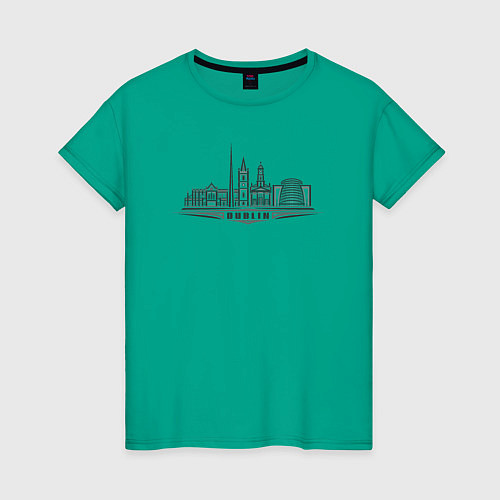 Женская футболка Город Дублин / Зеленый – фото 1