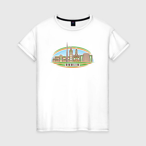 Женская футболка Город Дублин / Белый – фото 1