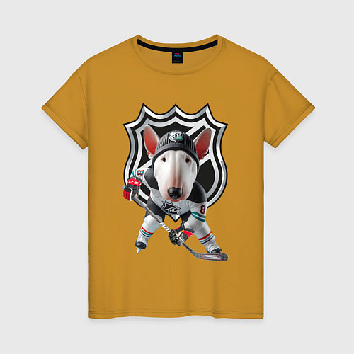 Женская футболка Bully is an NHL forward - ai art / Горчичный – фото 1