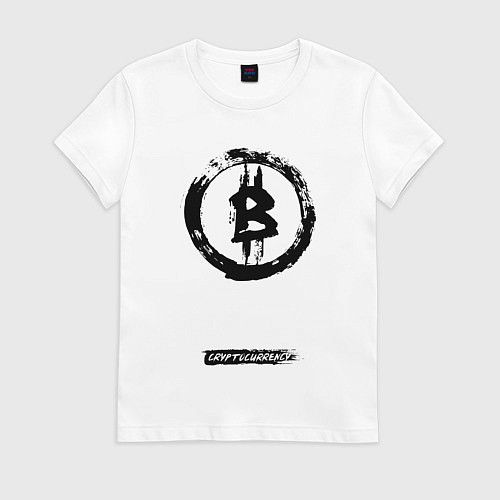 Женская футболка Биткоин - криптовалюта символ / Белый – фото 1