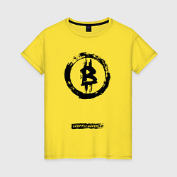 Женская футболка Биткоин - криптовалюта символ