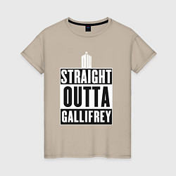 Женская футболка Straight outta gallifrey