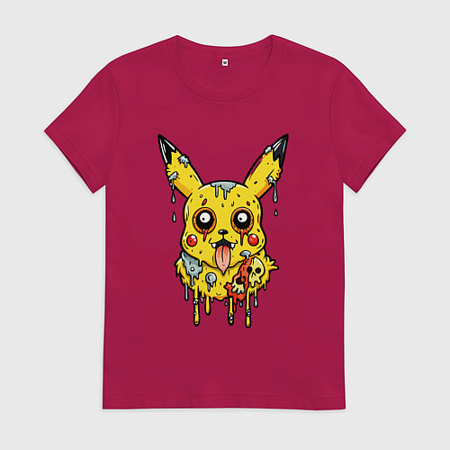 Женская футболка Пикачу маленький желтый монстр / Маджента – фото 1
