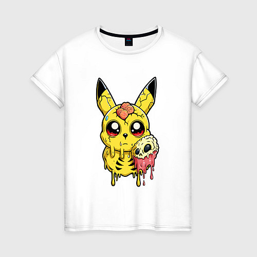 Женская футболка Пикачу желтый монстр / Белый – фото 1