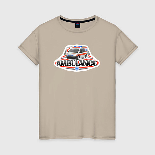 Женская футболка Ambulance / Миндальный – фото 1