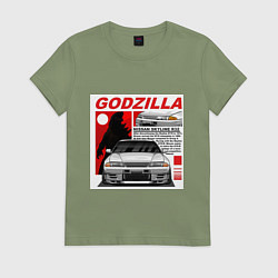 Футболка хлопковая женская Nissan Skyline, цвет: авокадо
