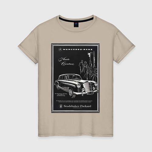 Женская футболка Mercedes-benz ретро / Миндальный – фото 1