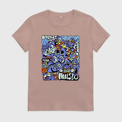 Женская футболка Монстры музыканты / Пыльно-розовый – фото 1