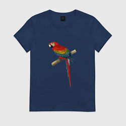 Футболка хлопковая женская Попугай ara macaw, цвет: тёмно-синий