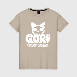 Футболка хлопковая женская Goro cuddly carnage logo, цвет: миндальный