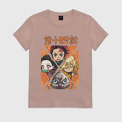 Женская футболка Тандзиро Незуко Инозука и Зеницу Клинок рассекающи