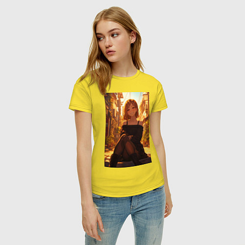Женская футболка Магическая битва Нобара Кугисаки арт / Желтый – фото 3