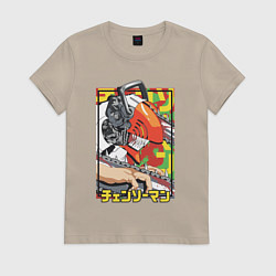 Женская футболка Человек-бензопила Денджи перевоплощенный