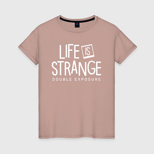 Женская футболка Life is strange double exposure logo / Пыльно-розовый – фото 1