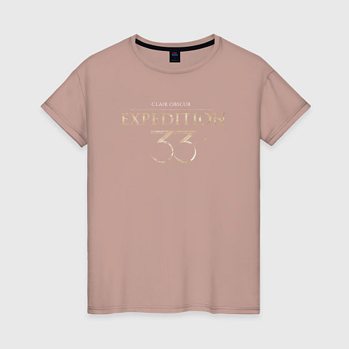 Женская футболка Clair Obsur expedition 33 logo / Пыльно-розовый – фото 1